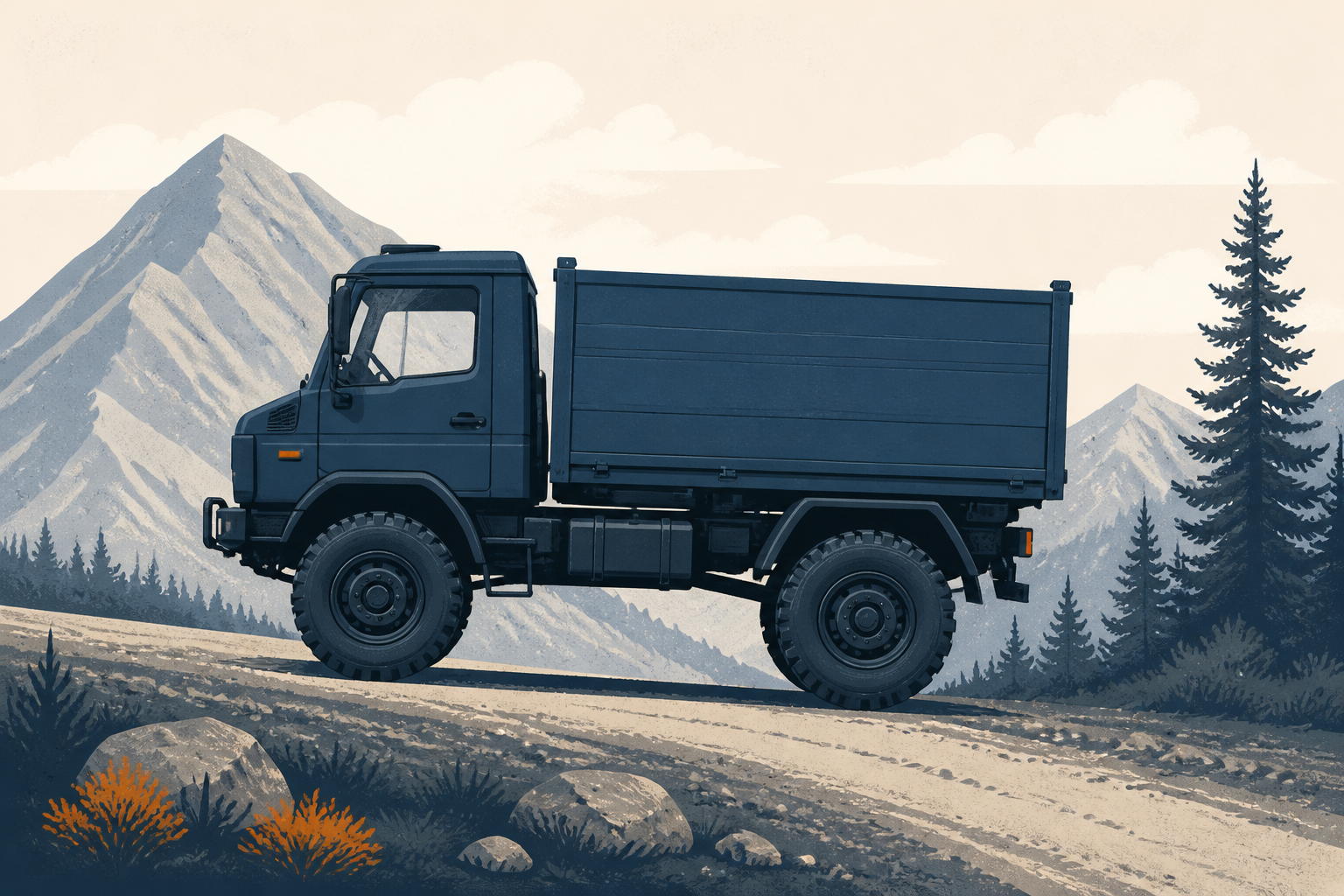 Illustrative Darstellung zum Ratgeberthema Allrad-Lkw kaufen: Traktion nur dort einplanen, wo sie gebraucht wird