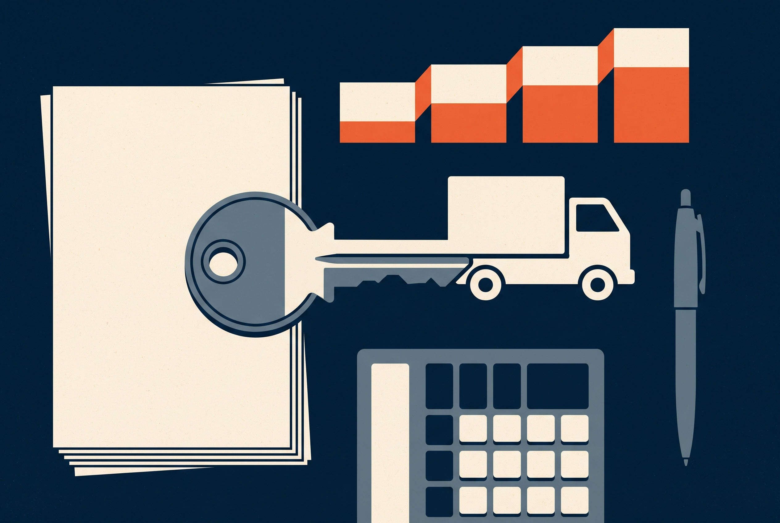 Illustrative Darstellung zum Ratgeberthema Lkw-Finanzierung: Laufzeit, Rate und Gesamtkosten abwägen