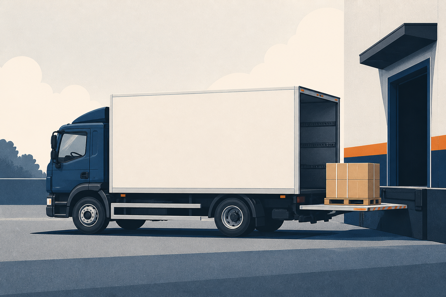 Illustrative Darstellung zum Ratgeberthema Lkw mit Ladebordwand kaufen: Tragkraft und Tourenablauf abstimmen
