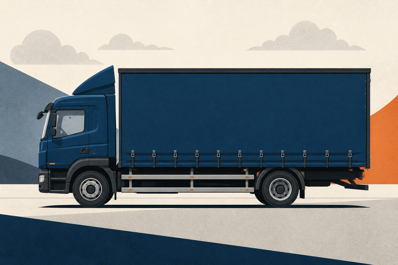 Illustrative Darstellung zum Ratgeberthema Planen-Lkw gebraucht kaufen: Verdeck und Schiebeaufbau prüfen