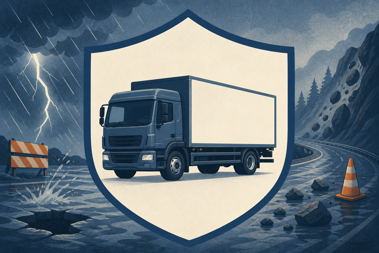 Illustrative Darstellung zum Ratgeberthema Lkw-Versicherung: Fahrzeug, Einsatz und Deckung richtig angeben