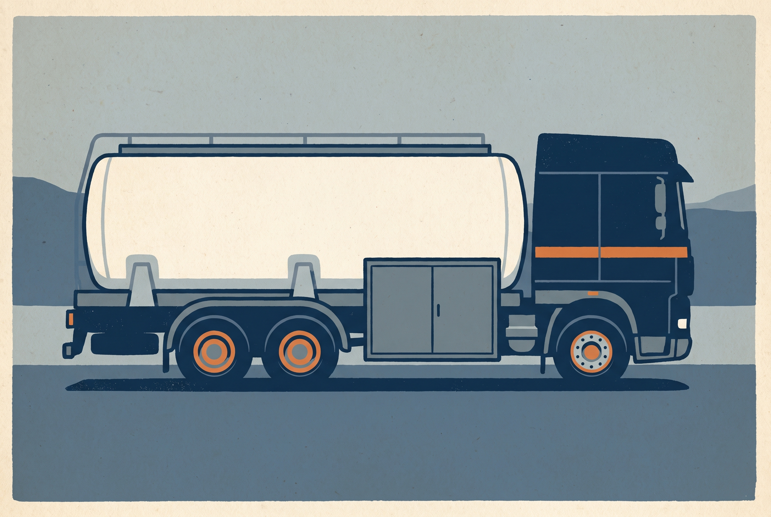 Illustrative Darstellung zum Ratgeberthema Tank-Lkw kaufen: Medium, Tankaufbau und Vorschriften klären